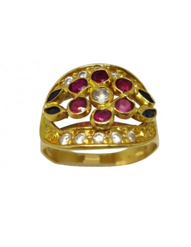 ANELLO ORO G. 750/1000 CON  PIETRE.