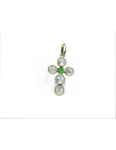 CIONDOLO ORO G. 750/1000 CROCE DONNA...