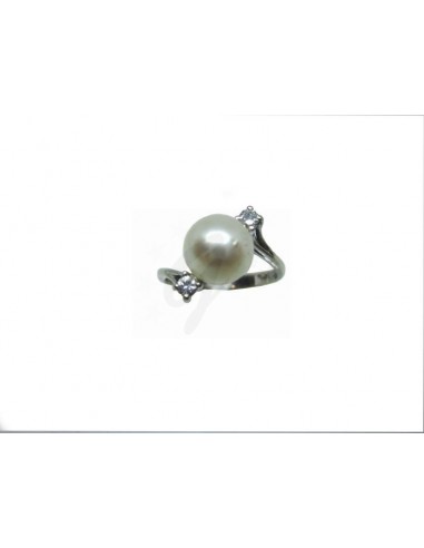 ANELLO ORO B. 750/1000 CON PERLA E...