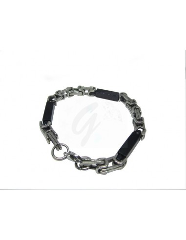 BRACCIALE IN ACCIAIO E RESINA...