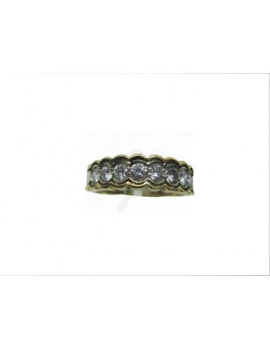  ANELLO  ORO B/G 750/1000 RIVIER CON...