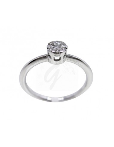 ANELLO ORO B 750/1000  NR. 7 DIAMANTI...