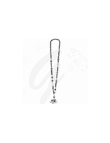 COLLANA PIETRE NERE ELEFANTE  SMALTO...