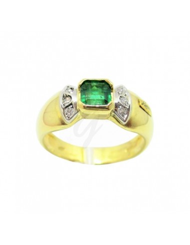 ANELLO ORO G. 750/1000 CON SMERALDO E...