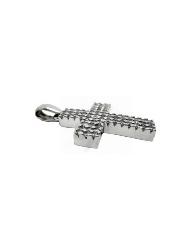 CIONDOLO ORO B 750/1000  CROCE ZIRCONI.