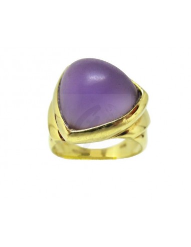 ANELLO ORO G. 750/1000  PIETRA VIOLA...