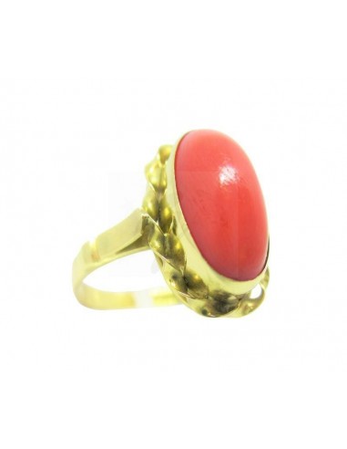 ANELLO ORO G. 750/1000  CON CORALLO...