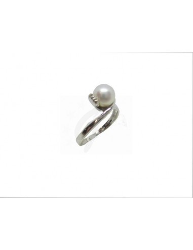 ANELLO ORO B. 750/1000  PERLA MIS.15