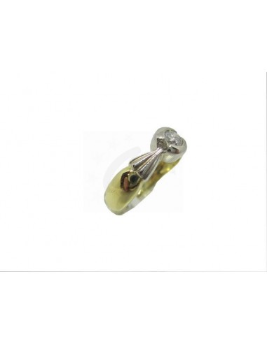 ANELLO ORO B. 750/1000  DIAMANTE MIS.15