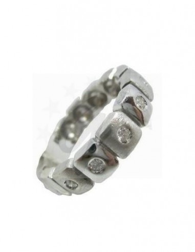 ANELLO ORO B. 750/1000  CON DIAMANTI...