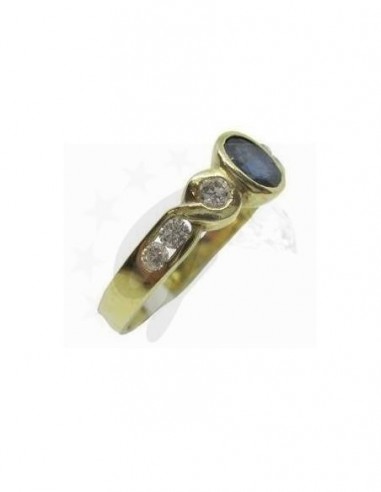 ANELLO  ORO G. 750/1000  ZAFFIRO E...