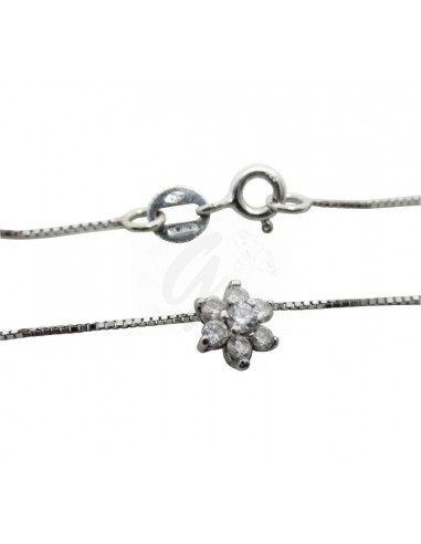 COLLANA ORO B 750/1000  ZIRCONI FIORE...