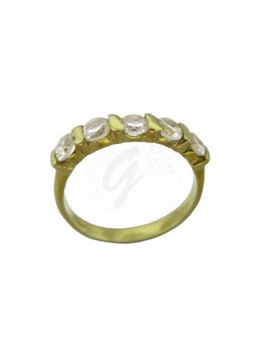 ANELLO ORO G. 750/1000 RIVIERE CON 5...