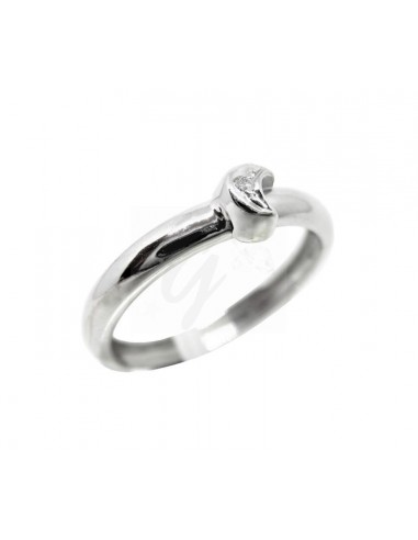 ANELLO ORO B. 750/1000  MEZZALUNA CON...