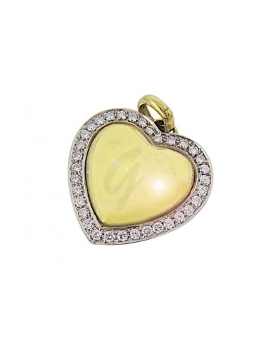 CIONDOLO ORO G 750/1000 CUORE  DIAMANTI