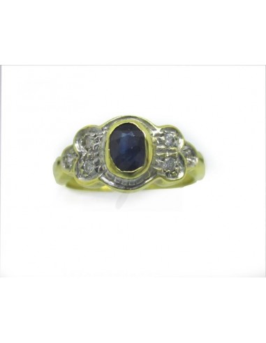 ANELLO ORO G. 750/1000 PIETRA BLU E...