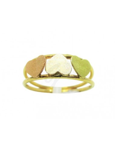 ANELLO ORO G/B/R 750/1000 N,3 CUORI...