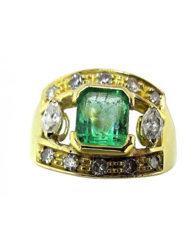 ANELLO ORO G. 750/1000 SMERALDO E...