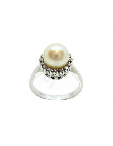 ANELLO ORO B. 750/1000 CON PERLA E...