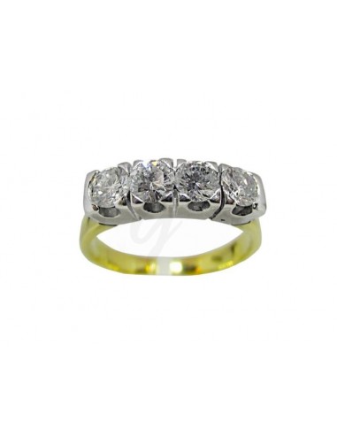 ANELLO ORO G/B 750/1000 CON NR. 4...