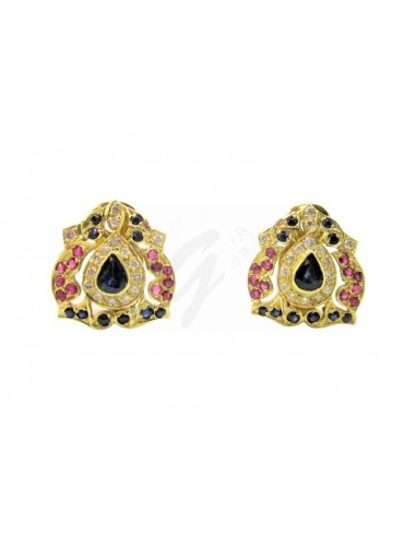 COPPIA ORECCHINI ORO G. 750/1000 CON...