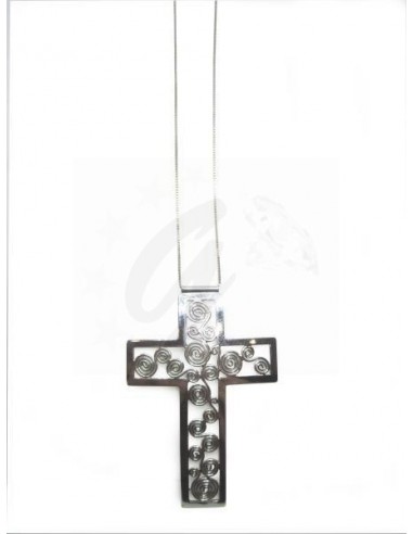 COLLANA  ORO B. 750/1000 CROCE MIS....