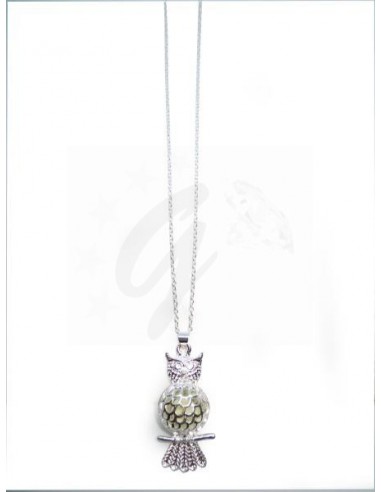 COLLANA  _GUFO FLUORESCENTE  PLACCATA...