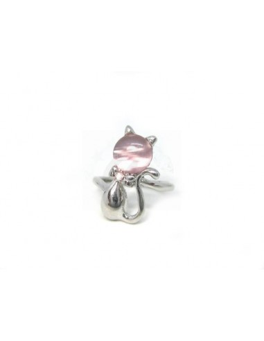 ANELLO  PLACCATO ORO GATTO ROSA  MIS....