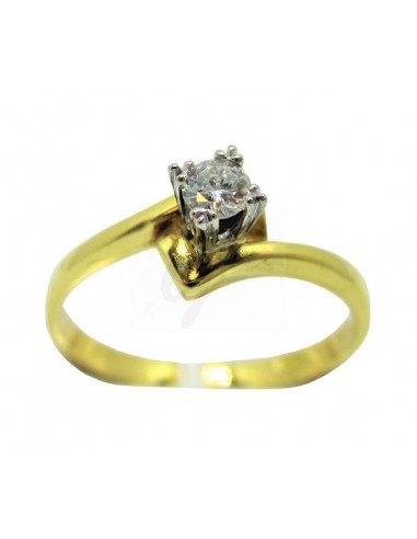 ANELLO  CON DIAMANTE ORO G/ B  MIS. 15