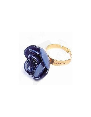 ANELLO  METALLO DORATO ROSA BLU  BIG...